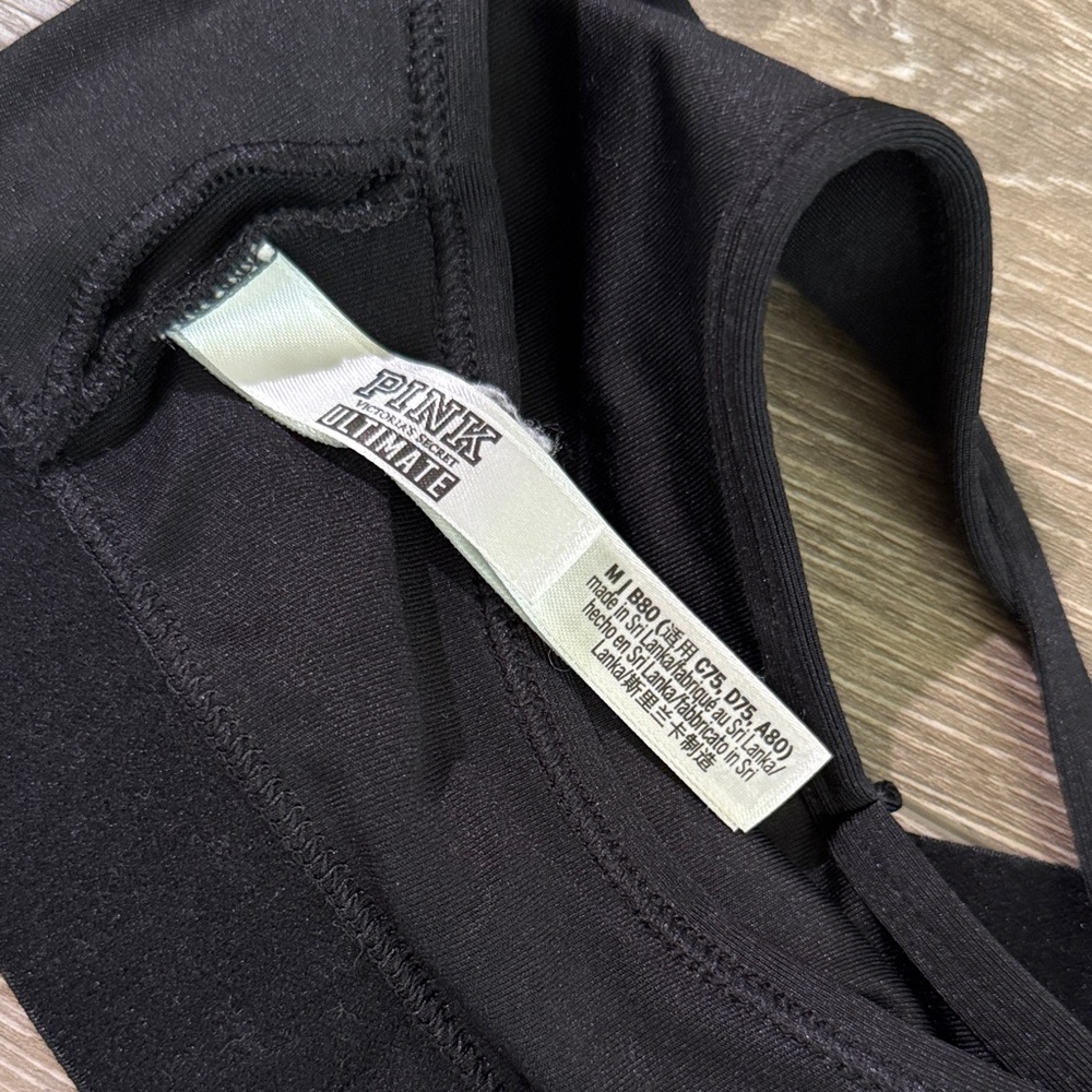 PINK Victoria's Secret Black Mesh Sports Bra - Picture 3 of 6